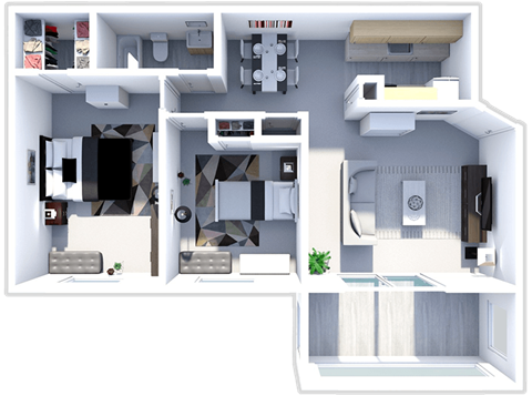 a floor plan of a 1 bedroom apartment